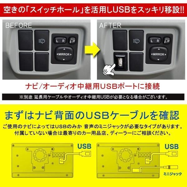 フィットシャトルハイブリッド GP2 USBポート 車 埋め込み USBパネル スイッチホール ホンダ用 カーナビ ナビ １個｜mr1｜03
