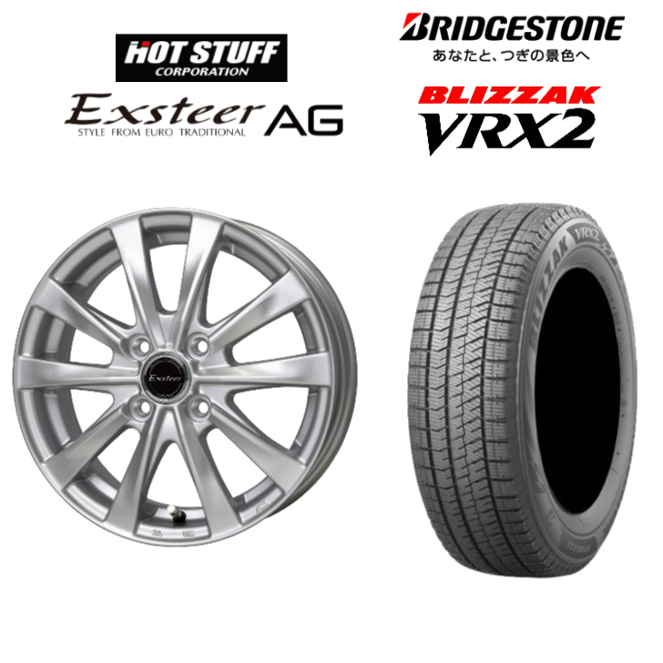 2024年製 ブリヂストン ブリザックVRX2 155/65R14 75Q＆Exsteer AG 4.5-14 4/100 +45◇軽自動車用 スタッドレスタイヤホイールセット : exsteerag-vrx2-1556514 : まるべぇ - 通販 - Yahoo!ショッピング