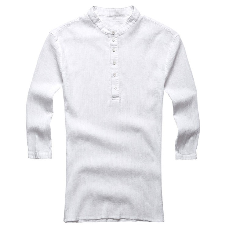 お得なセール情報 メンズ シャツ ボタンダウン スタンドカラー 七分袖 Vネック 服&ファッション小物