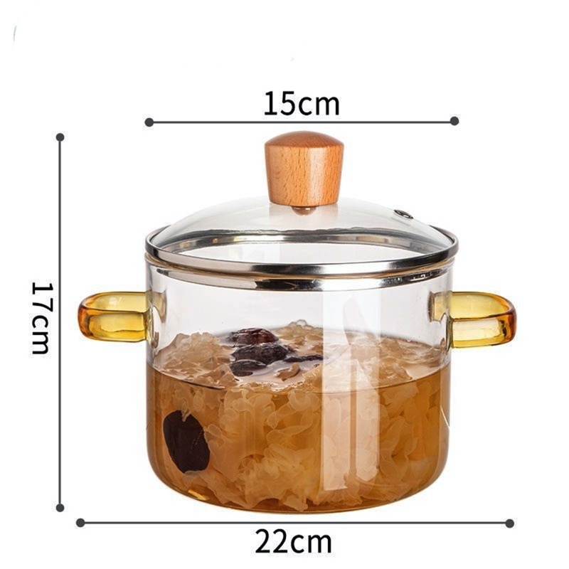 透明鍋 スープ鍋 ガラス 耐熱ポット ボウル 調理ツール ミニ鍋 実験