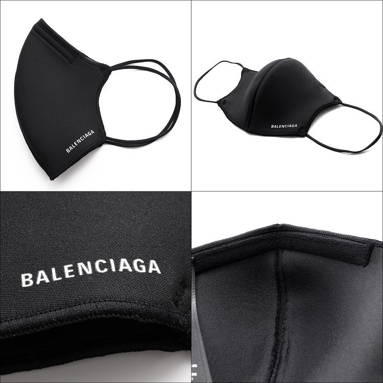 バレンシアガ BALENCIAGA マスク ロゴ入り 黒 メンズ レディース