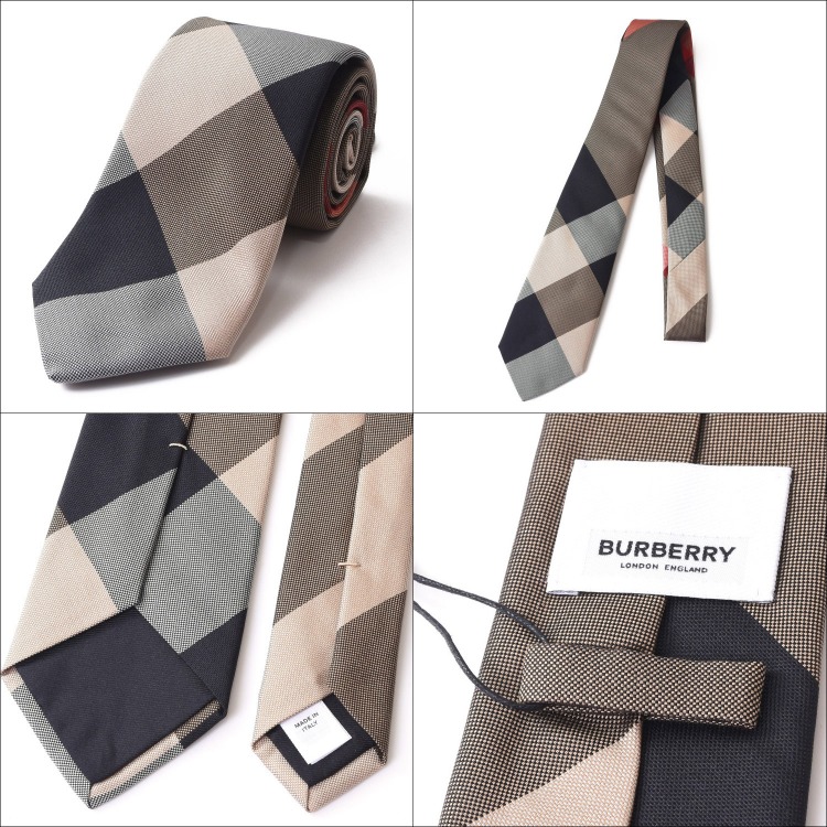 バーバリー BURBERRY ネクタイ チェック カシミヤ シルク ブランド