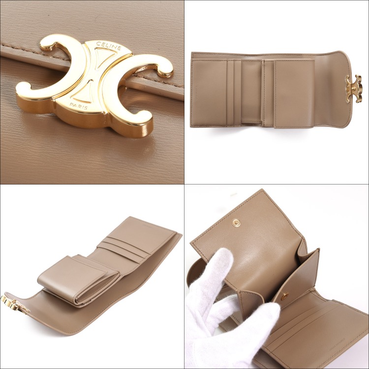 ✨美品✨celineセリーヌトリオンフスモールタップウォレット　カーフスキン CELINE（セリーヌ） スモール フラップウォレット トリオンフ
