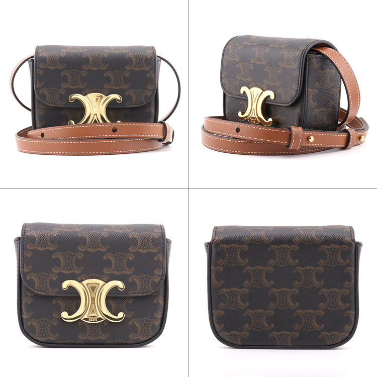 CELINE（セリーヌ） ミニ クロード トリオンフキャンバス カーフスキン