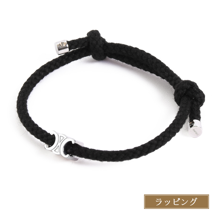 CELINE　セリーヌ　トリオンフ　ビーチ　ブレスレット　ブラック　シルバー CELINE セリーヌ トリオンフ ビーチ ブレスレット ブラック