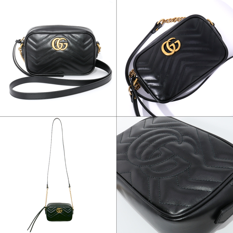GUCCI ショルダーバッグ 黒 レザー キルティング GUCCI [正規ラッピング済] グッチ キルティング ミニバッグ