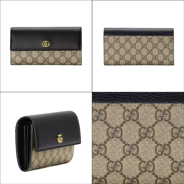 ショッパー付き] グッチ GUCCI 財布 長財布 かぶせ 二つ折り財布 GG