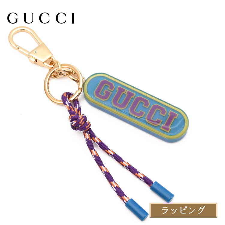 [新品] GUCCI グッチ キーホルダー キーチェーン アクリル ロゴ キーリング 752697 9AADQ