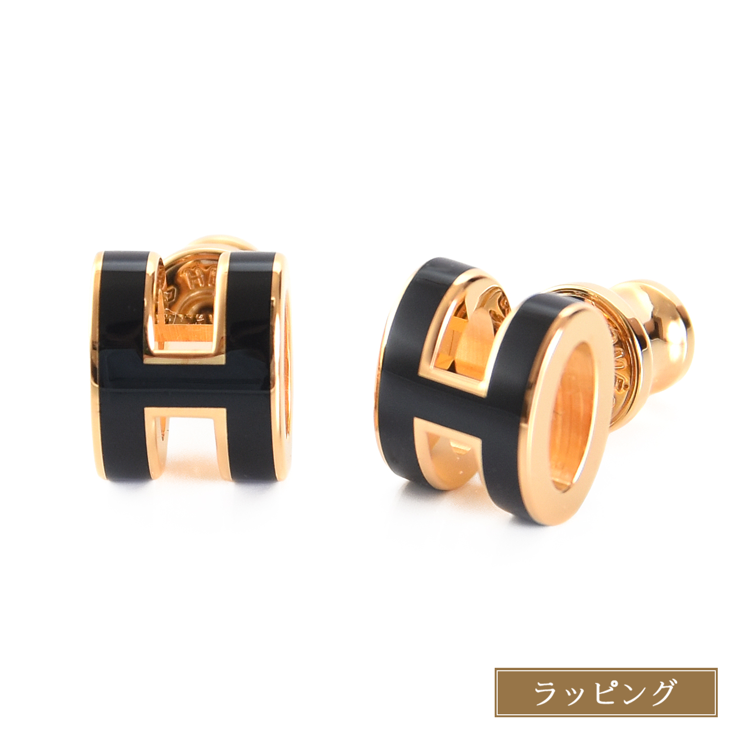 HERMES（エルメス） ポップH ミニ ピアス H608002F 03 ブラック