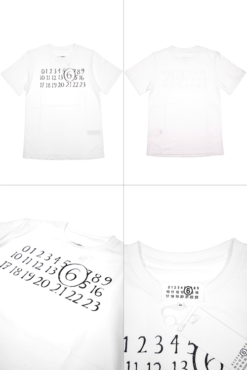 【新作】MM6メゾンマルジェラ　ロゴTシャツ　ホワイト　14 MM6 MAISON MARGIELA＜エムエム6 メゾン マルジェラ＞ ロゴ入りTシャツ