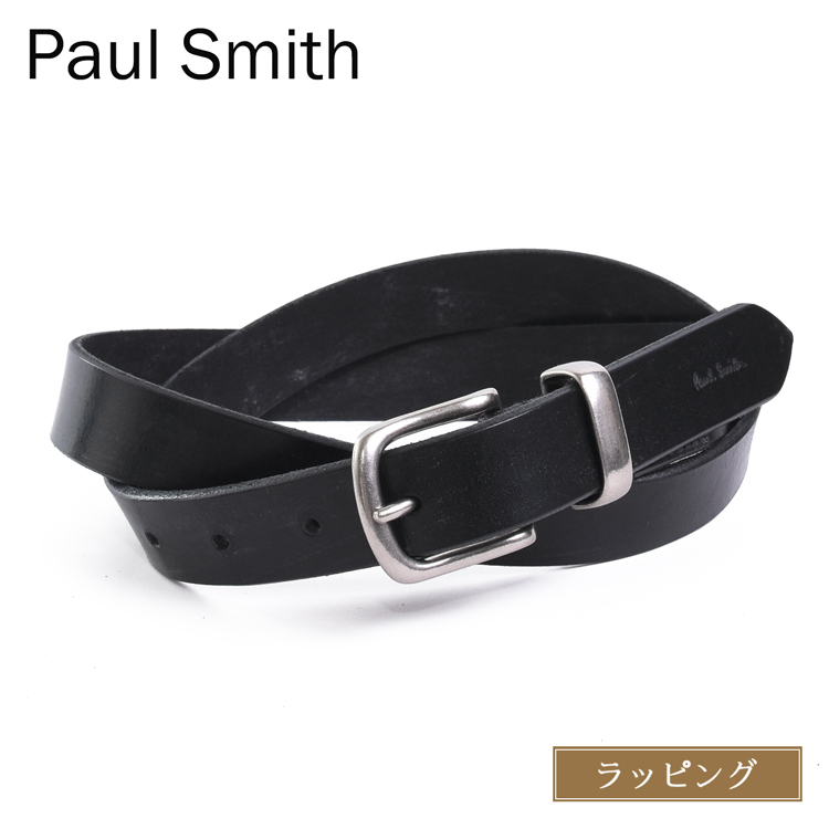 Paul Smith 黒レザーベルト　Lサイズ Paul Smith ベルト クラシックバックル レザーベルト「150706 CM