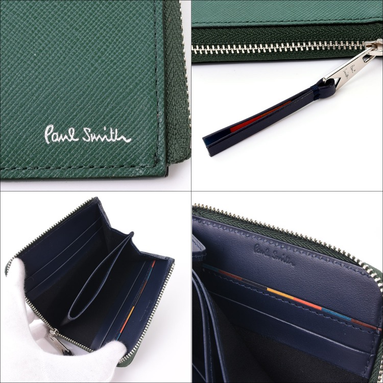 ポールスミス Paul Smith 財布 二つ折り財布 ミニ財布 L字 ラウンドファスナー ブライトストライププラー 小銭入れ レザー 名入れ  プレゼント ギフト : paul-bps643 : ティーブランド - 通販 - Yahoo!ショッピング