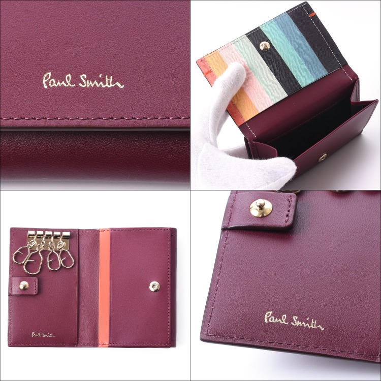 ポールスミス Paul Smith キーケース コインケース 4連キーケース 小銭入れ サプルレザー レザー 牛革 革 名入れ レディース プレゼント  ギフト