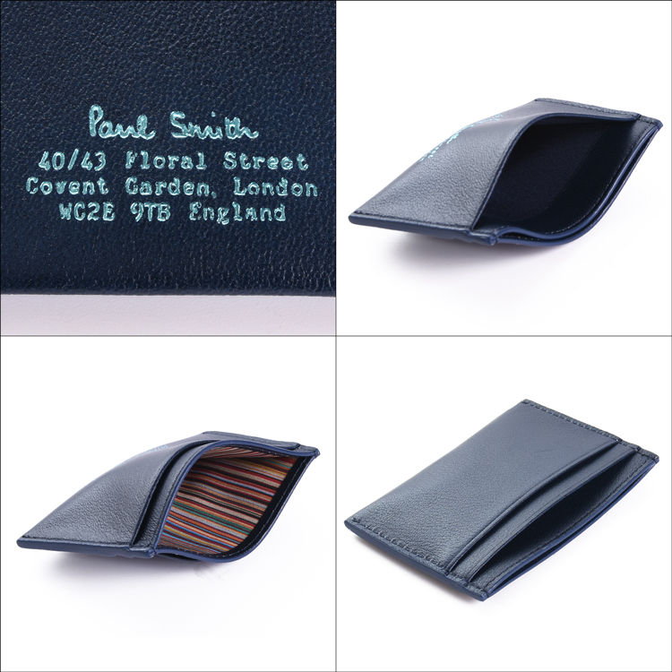 新品 ポールスミス PaulSmith ケース トリプルライン ポールスミスPaul Smith クロスオーバーストライプトリムカードケース