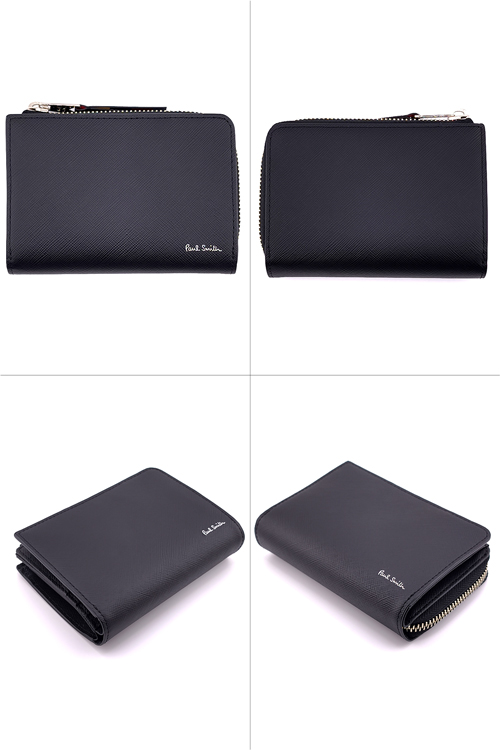 Paul Smith ポール スミス 二つ折り財布 ブライトストライププラー 黒 Paul Smith（ポール・スミス） 二つ折り財布 ブライトストライププラー