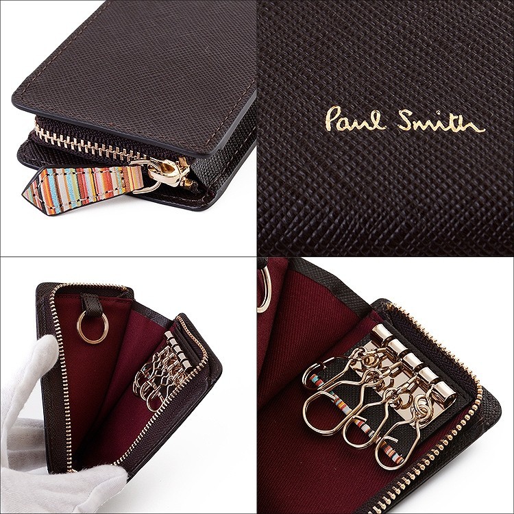 ポールスミス Paul Smith キーケース 4連 メンズ ジップストローグレイン ファスナー 名入れ ギフト プレゼント ラッピング 人気  P787 PSC787