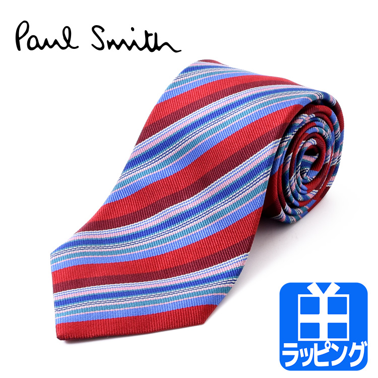 ポールスミス Paul Smith ネクタイ 名入れ 刺繍 ストライプ シルク ブランドネクタイ ビジネス 就活 結婚式 おしゃれ 彼氏 男性  0TIEX-ALU14