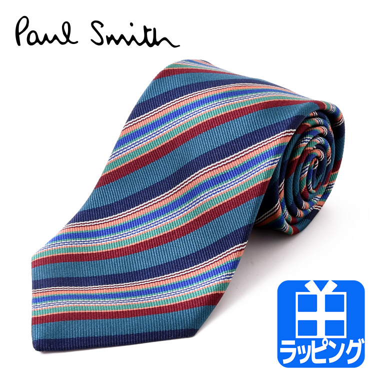 ポールスミス Paul Smith ネクタイ 名入れ 刺繍 ストライプ シルク ブランドネクタイ ビ...