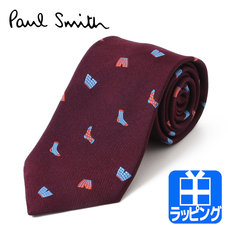 ポールスミス Paul Smith ネクタイ 下着 名入れ 刺繍 うさぎ 自転車 シルク ブランド ...