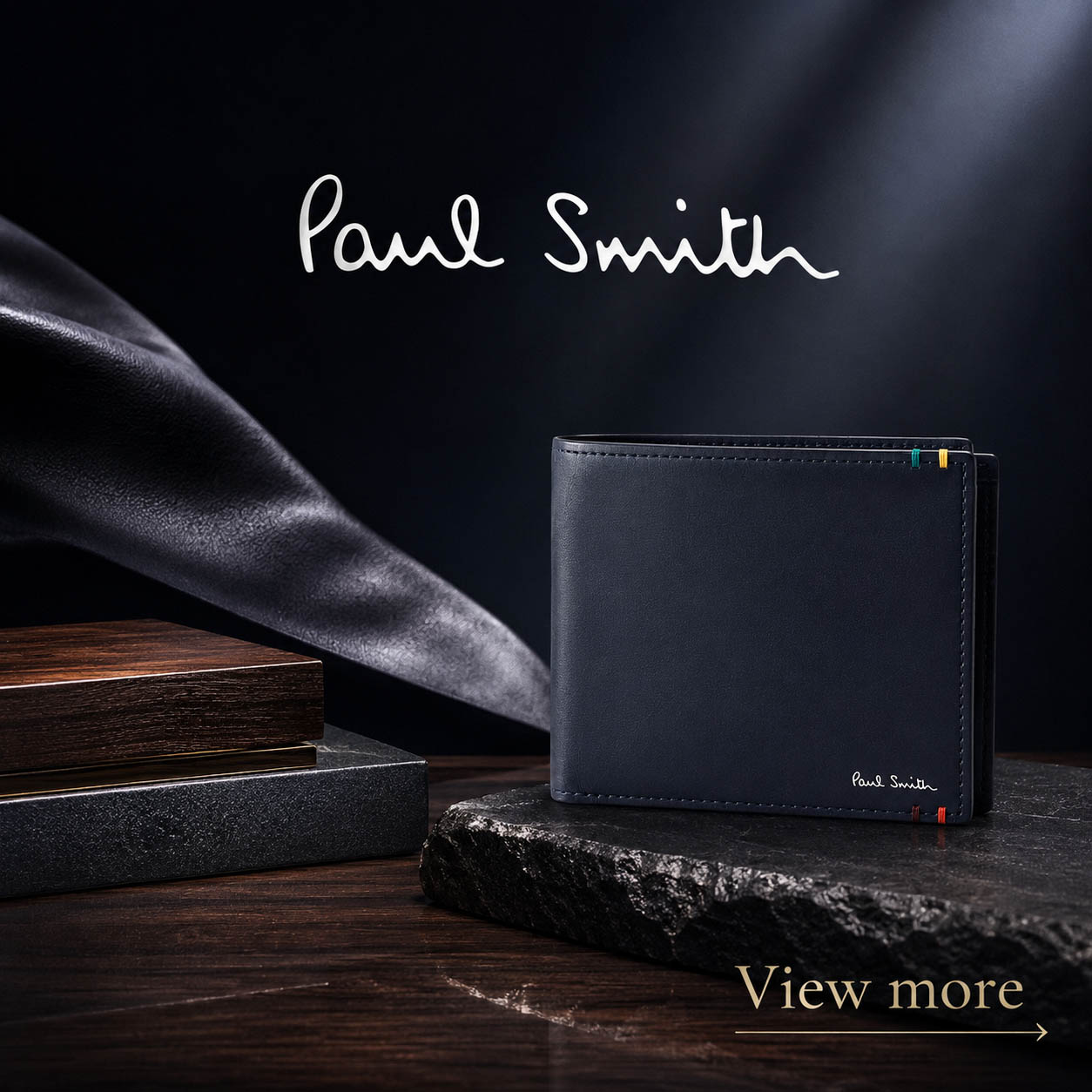 PaulSmith ポールスミス レザーパッチワーク 2つ折り財布 ブラック 黒 Paul Smith（ポール・スミス） 【名入れ】Paul Smith レザーパッチ