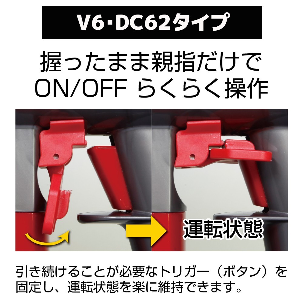 らくらくトリガー ダイソン DC35 DC45 DC62 V6 専用 トリガー 固定 ワンタッチ らくらくお掃除 ポイント消化