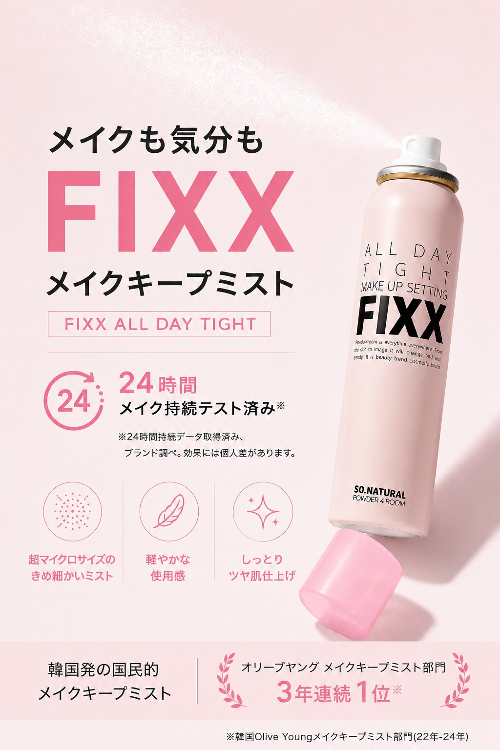 SO NATURAL FIXX フィクサー メイクキープスプレー 75ml ✖️3 so natural（ソーナチュラル） FIXX オールデイタイト メイクアップ
