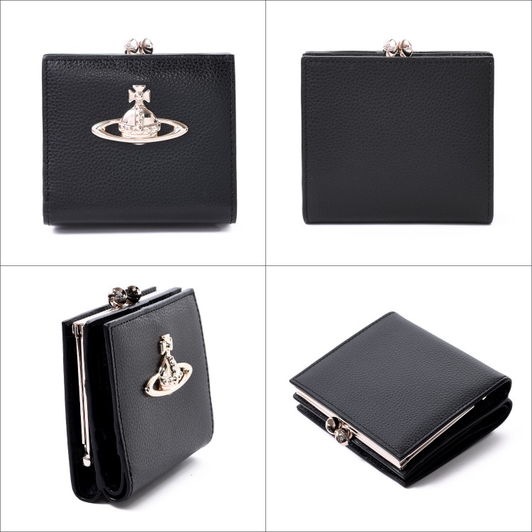 Vivienne Westwood EXECUTIVE 2つ折り財布 コンパクト PU GRAIN 口金二つ折り財布(ブラック)（メンズ）（1220952134