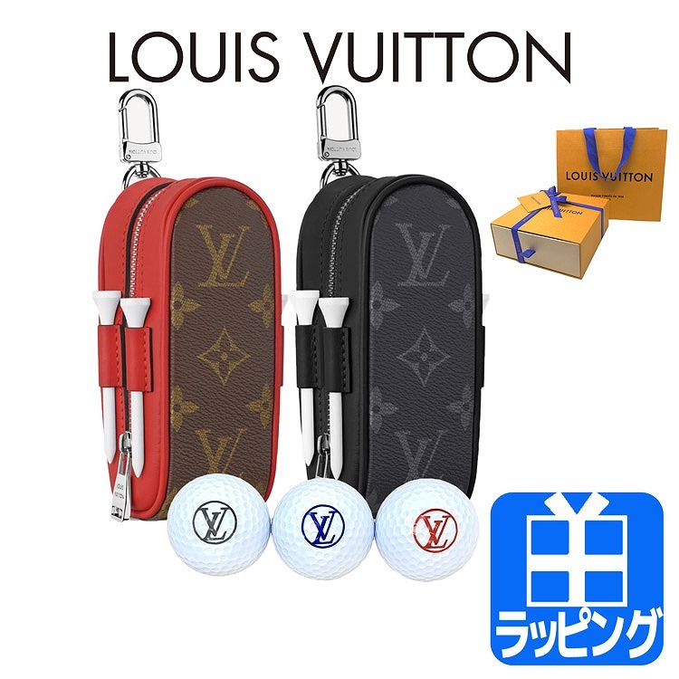 ルイヴィトン LOUIS VUITTON ゴルフボール 3個 ティー 4本 セット ゴルフ アンドリュース モノグラム エクリプス ケース付き 新品  正規品