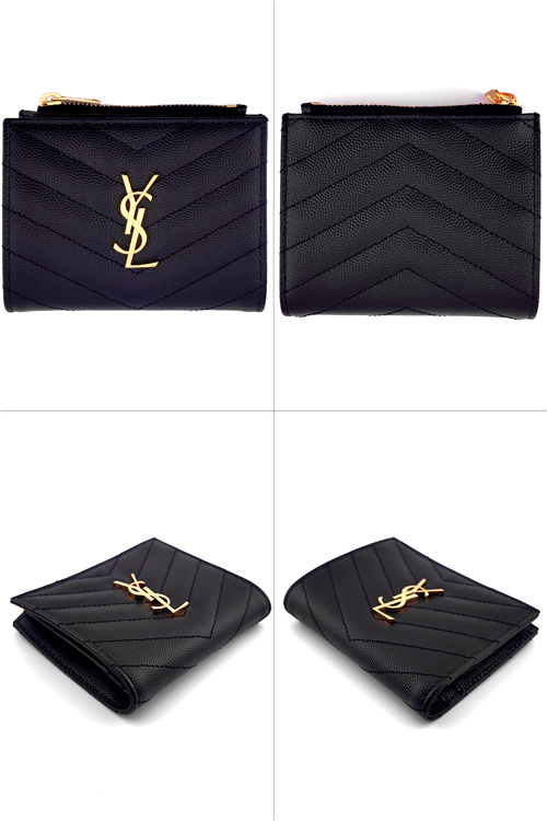 サンローラン モノグラム バイフォールドウォレット 575879 BOW01 1000 SAINT LAURENT【メンズ レディース ブランド 正規品 新品 ギフト プレゼント】の画像