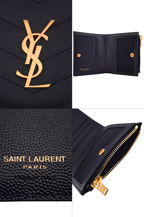 サンローラン モノグラム バイフォールドウォレット 575879 BOW01 1000 SAINT LAURENT【メンズ レディース ブランド 正規品 新品 ギフト プレゼント】の画像