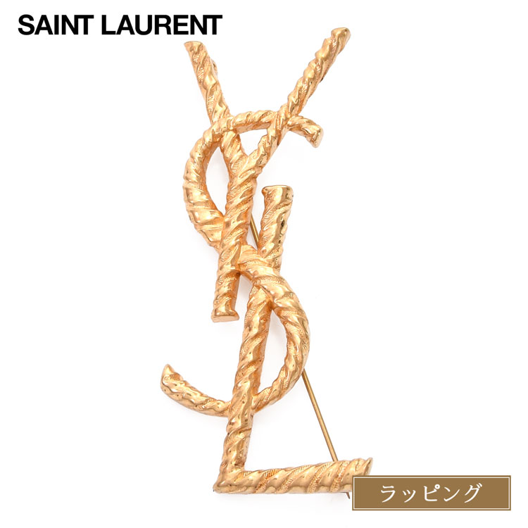 美品✨イヴサンローラン ブローチ カサンドラ ロゴ YSL ゴールド 人気 SAINT LAURENT [在庫処分] サンローラン ブローチ カサンドラ YSL ロゴ
