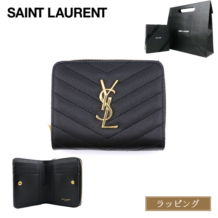 サンローラン SAINT LAURENT 財布 二つ折り モノグラム コンパクト ジップアラウンド ウォレット 668288BOW011000