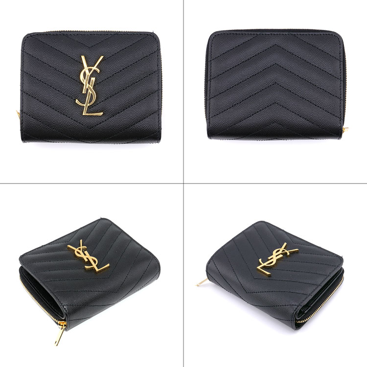 サンローラン SAINT LAURENT 財布 二つ折り モノグラム コンパクト ジップアラウンド ウォレット 668288BOW011000