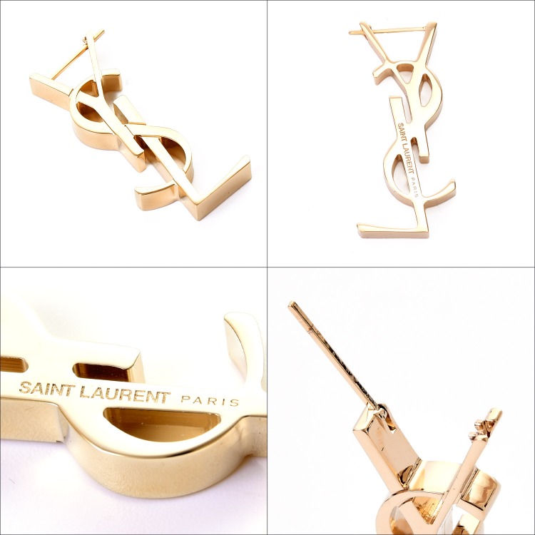 ★イヴ　サンローラン★カサンドラ　ドロップロゴピアス【】片耳用 SAINT LAURENT [在庫処分] サンローラン ピアス カサンドラ シングル