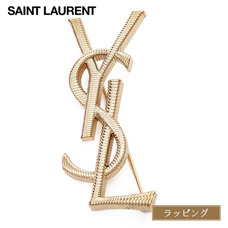 イヴサンローラン ブローチ カサンドラロゴ YSL 刻印 シルバー　付属品なし SAINT LAURENT サンローラン ブローチ カサンドラ YSL ロゴ