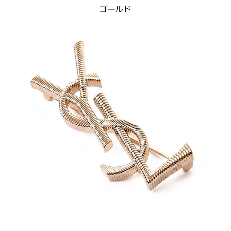 SAINT LAURENT サンローラン ブローチ カサンドラ YSL ロゴ
