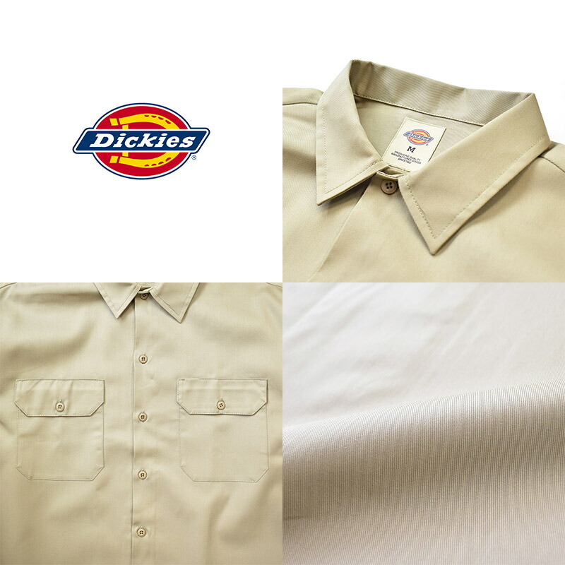 Dickies ディッキーズ DK 1574 short Sleeve work shirt 18453400 ショートスリーブ ワークシャツ  オープンカラー 半袖 ルーズフィット ユニセックス