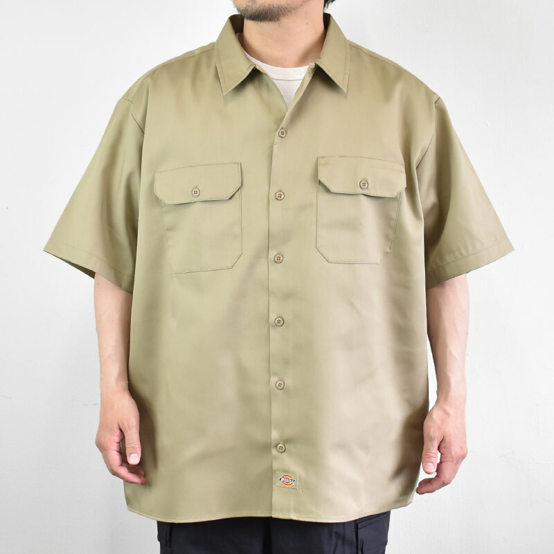 Dickies ディッキーズ DK 1574 short Sleeve work shirt 18453400 ショートスリーブ ワークシャツ  オープンカラー 半袖 ルーズフィット ユニセックス