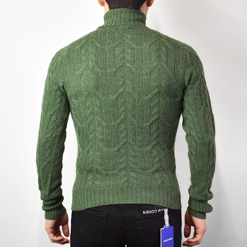 42/52サイズ」Drumohr ドルモア 5G Middle turtle neck cable knit