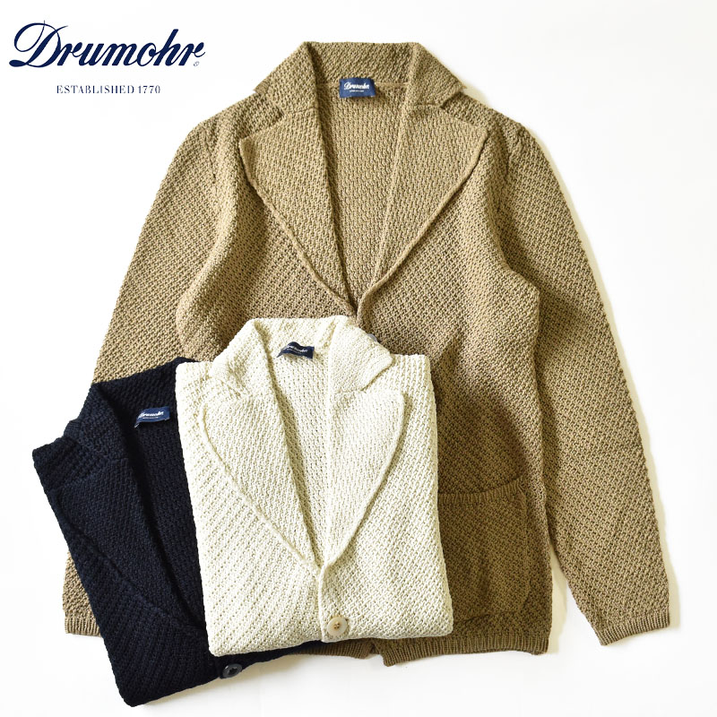 40%OFF】DRUMOHR Cotton Low gauge knit jacket ドルモア コットン 