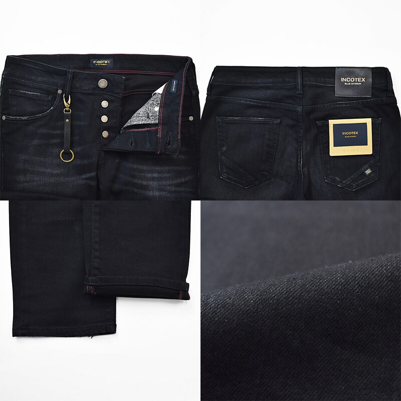 INCOTEX インコテックス BLUE DIVISION SLIM FIT Black stretch denim