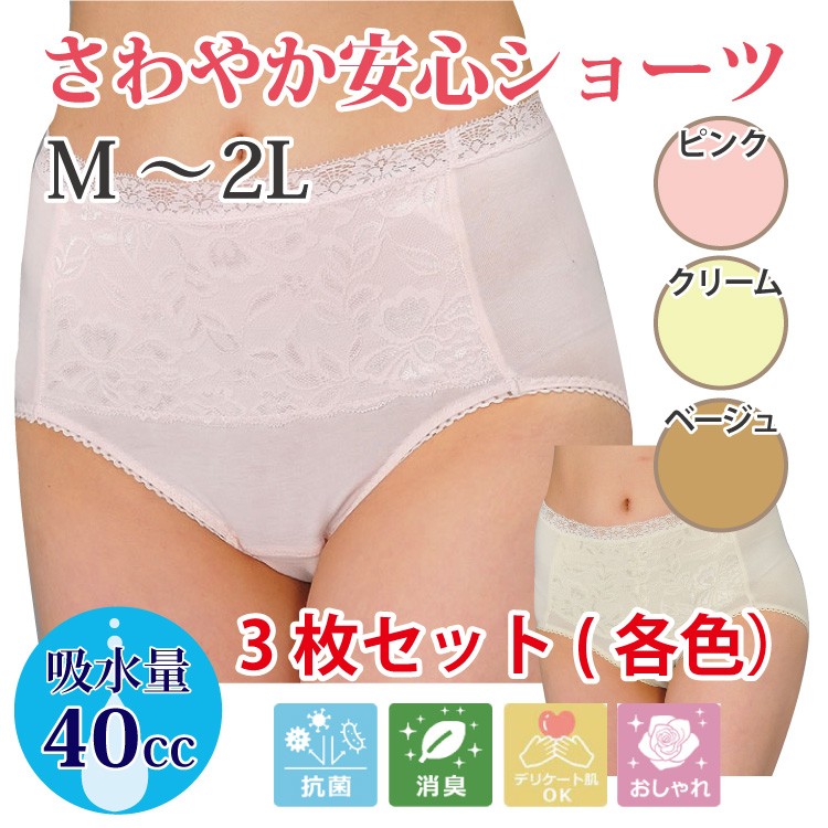 SALE／74%OFF】 大きいサイズ 女性用 3枚セット 7L 尿漏れパンツ 5L