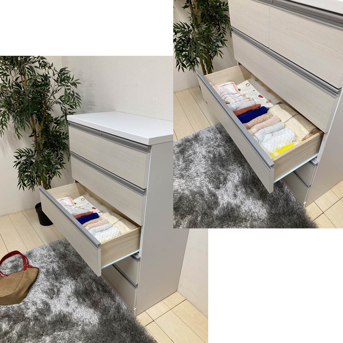 チェスト幅80 5段チェスト 整理ダンス 収納 ハイチェスト ダーク