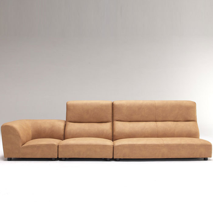 コーナーソファ 3人掛け フロアソファ ローソファ ソフトファブリック