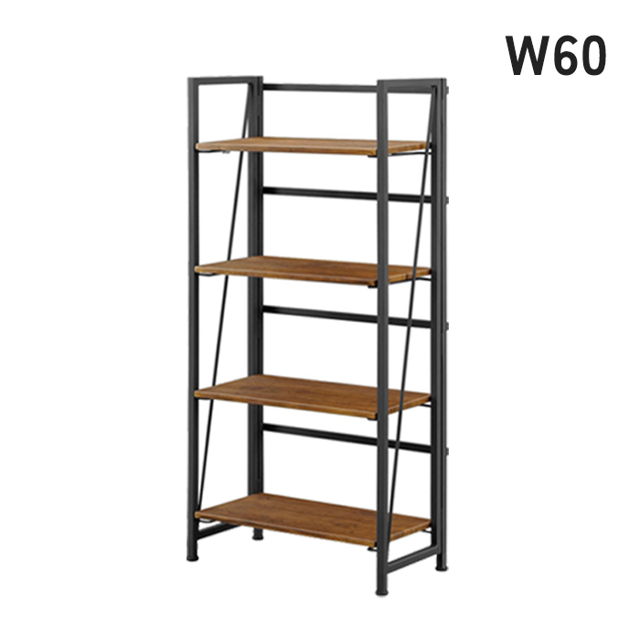 オープンラック 3段 折りたたみ アイアンラック 収納 シェルフ 本棚