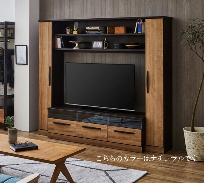 大大　壁面テレビボード　黒と木目調 引き出し付き 楽天市場】[最大10%OFFクーポン] 壁面収納 テレビ台 ハイタイプ 60