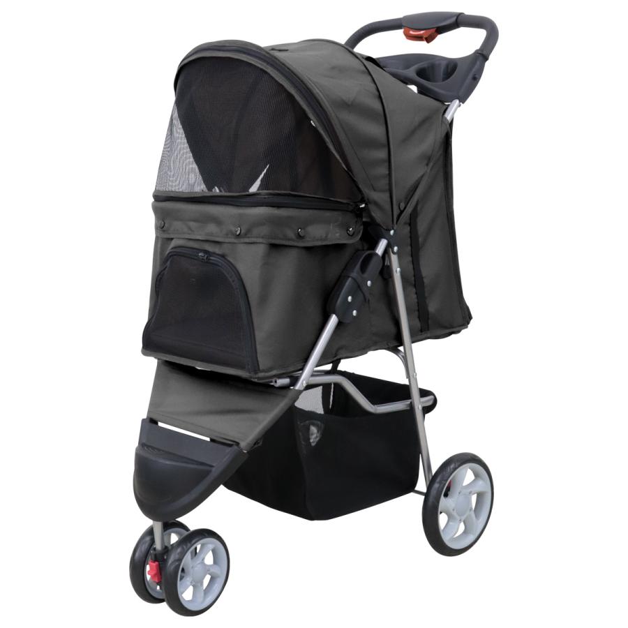 ペットカート 小型犬 中型犬 多頭 軽量 3輪 カバー付き 耐荷重15kg ストッパー付 介護用 犬 猫 ペット 多頭 ペットキャリー カート |  | 01
