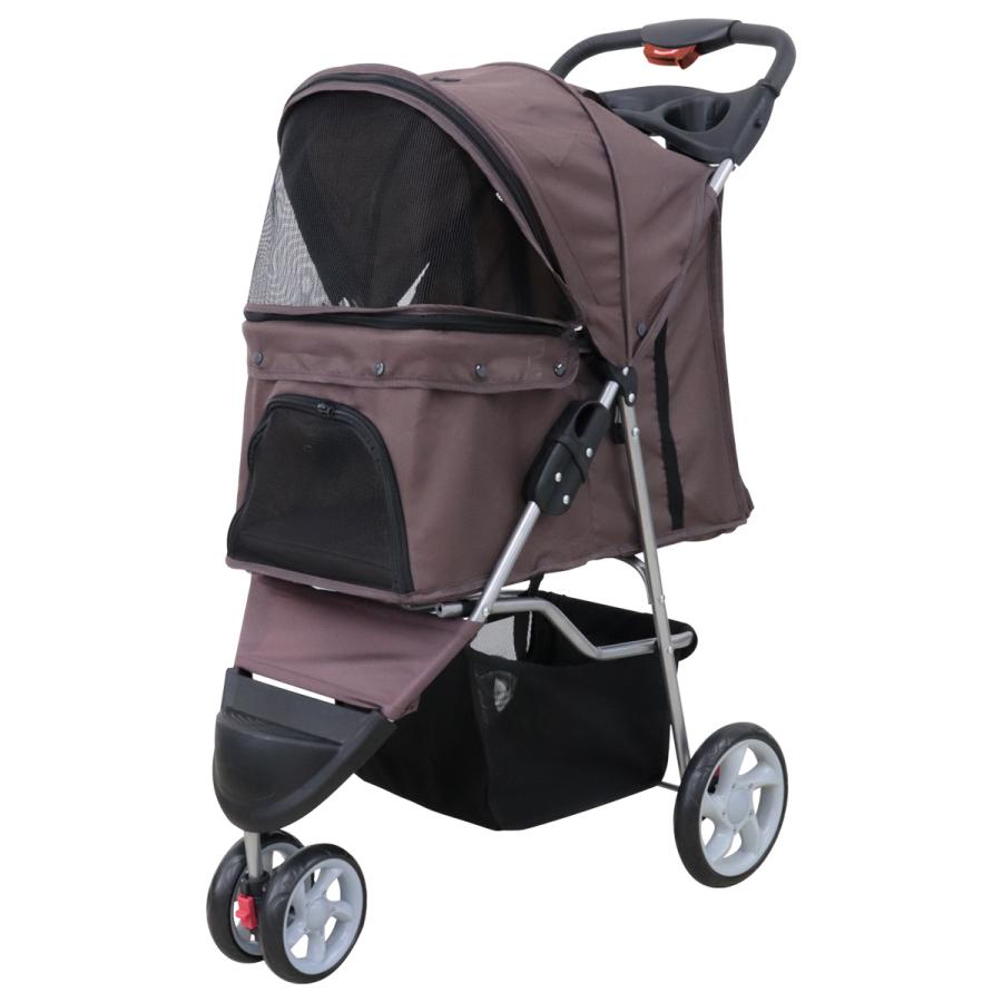 ペットカート 小型犬 中型犬 多頭 軽量 3輪 カバー付き 耐荷重15kg ストッパー付 介護用 犬 猫 ペット 多頭 ペットキャリー カート |  | 02