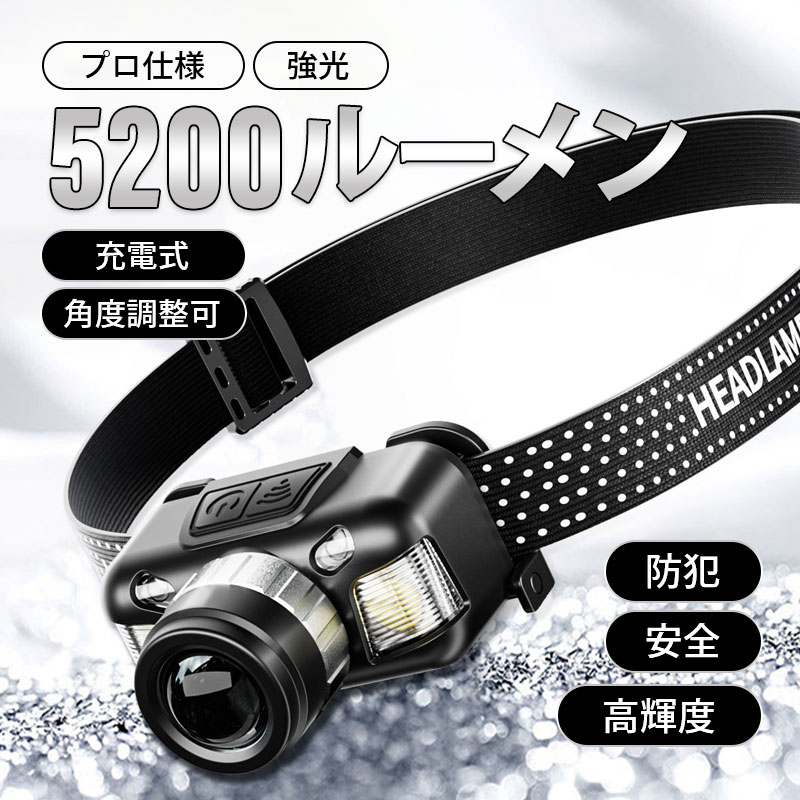ヘッドライト 充電式 LED 作業用 ヘッドランプ 軽量 キャンプ 釣り 作業 地震 停電 非常時用 超高輝度 センサー感応 防水 作業灯 防災グッズ 登山 最強 値引き |  | 01