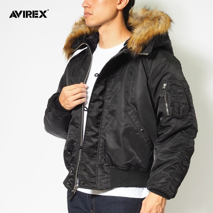 AVIREX ジャンバー　M ブラック Avirex USA Icon jacket Leather Jacket | eBay